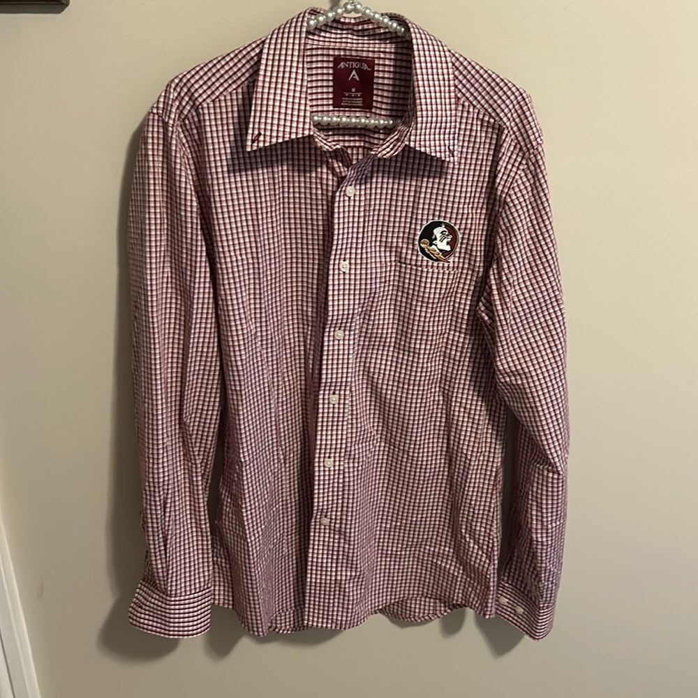 Antigua Florida State Seminoles Mens Size M Long Sleeve Button Down Shirt FSU